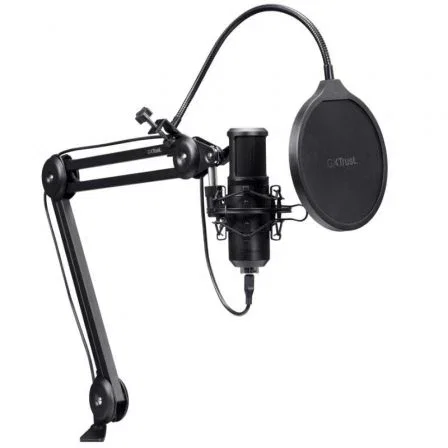 Trust Gaming GXT 270 Emita II+ Micrófono USB Condensador Cardioide para Streaming, Podcast y Gaming con Brazo Ajustable - Negro - Ref. 25770 Trust Gaming GXT 270 Emita II+ Micrófono USB Condensador Cardioide para Streaming, Podcast y Gaming con Brazo Ajustable - Negro - Ref. 25770